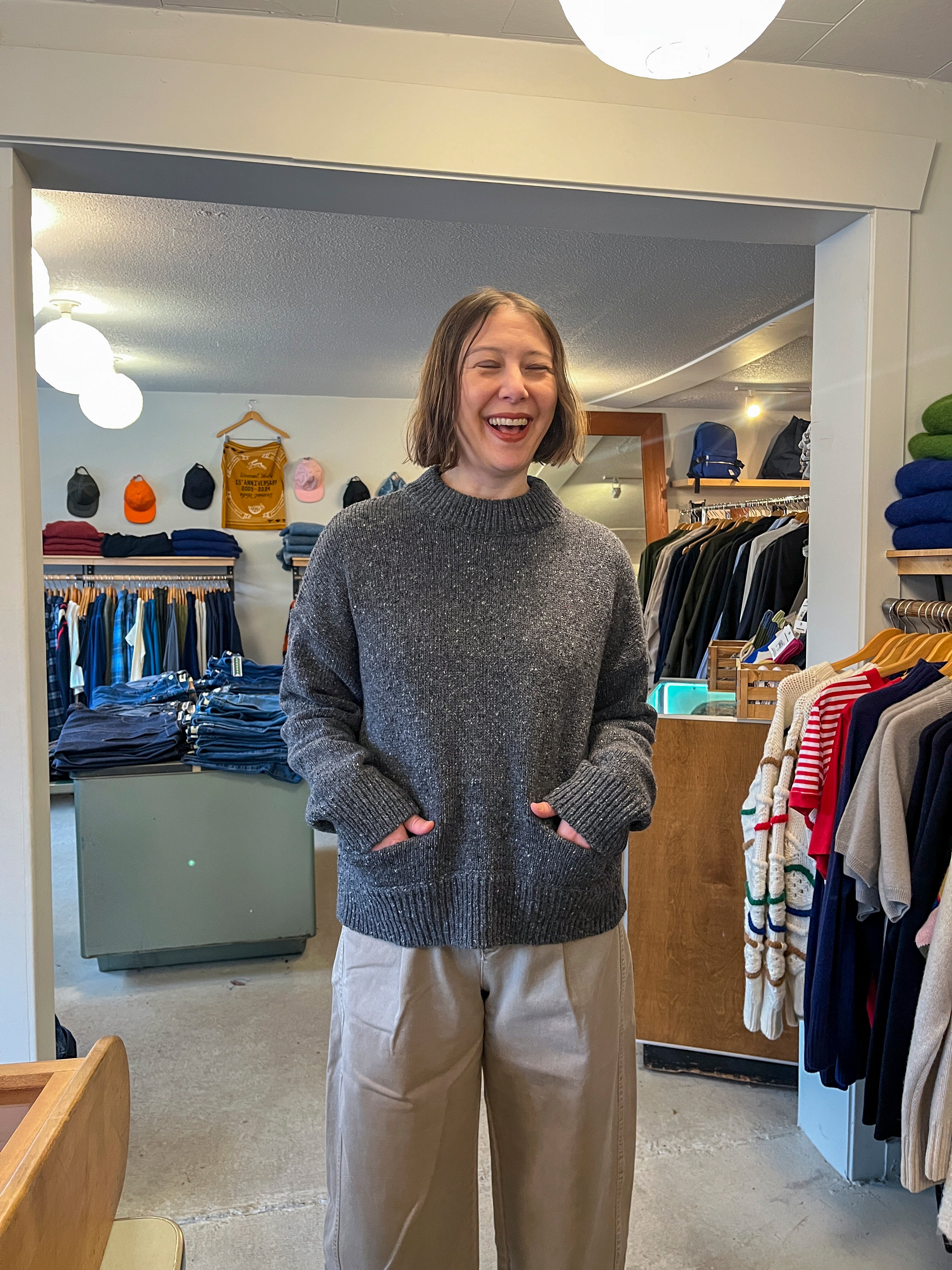 YMC - Bonnie Sweater - Charcoal - front