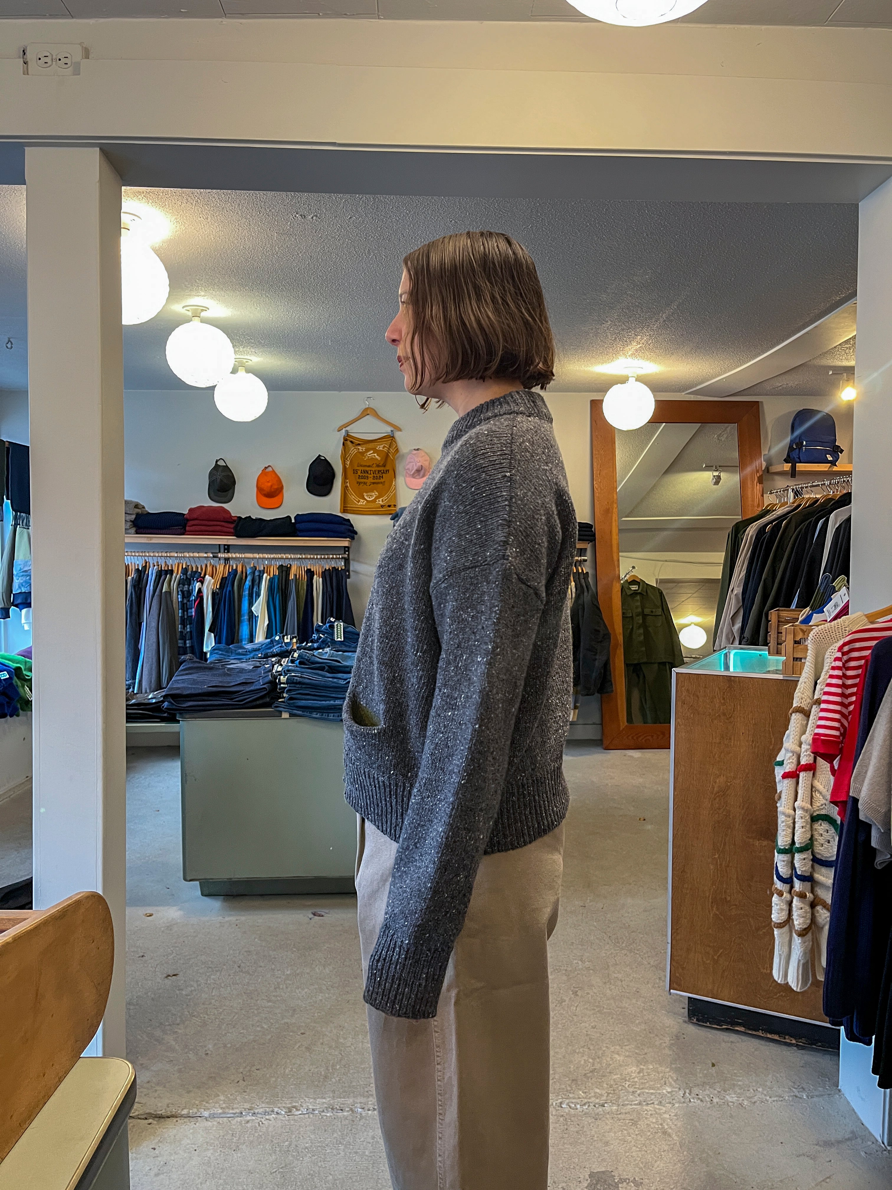 YMC - Bonnie Sweater - Charcoal - side