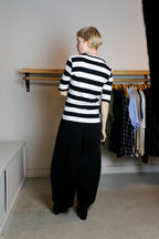 YMC - Charlotte Short Sleeve Top - Black/White Stripes - Back
