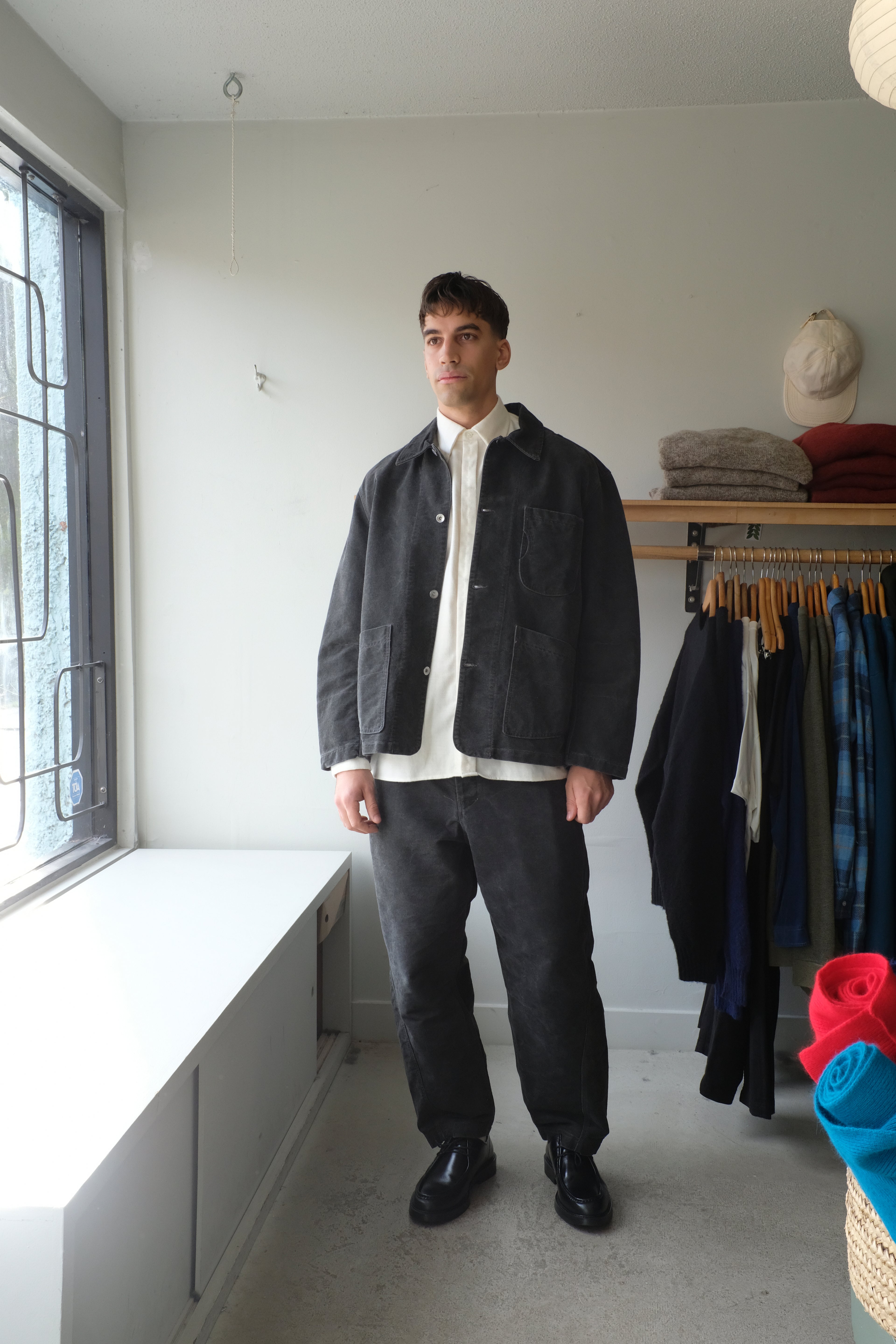 YMC - Twisted Seam Jean - Charcoal - flat front