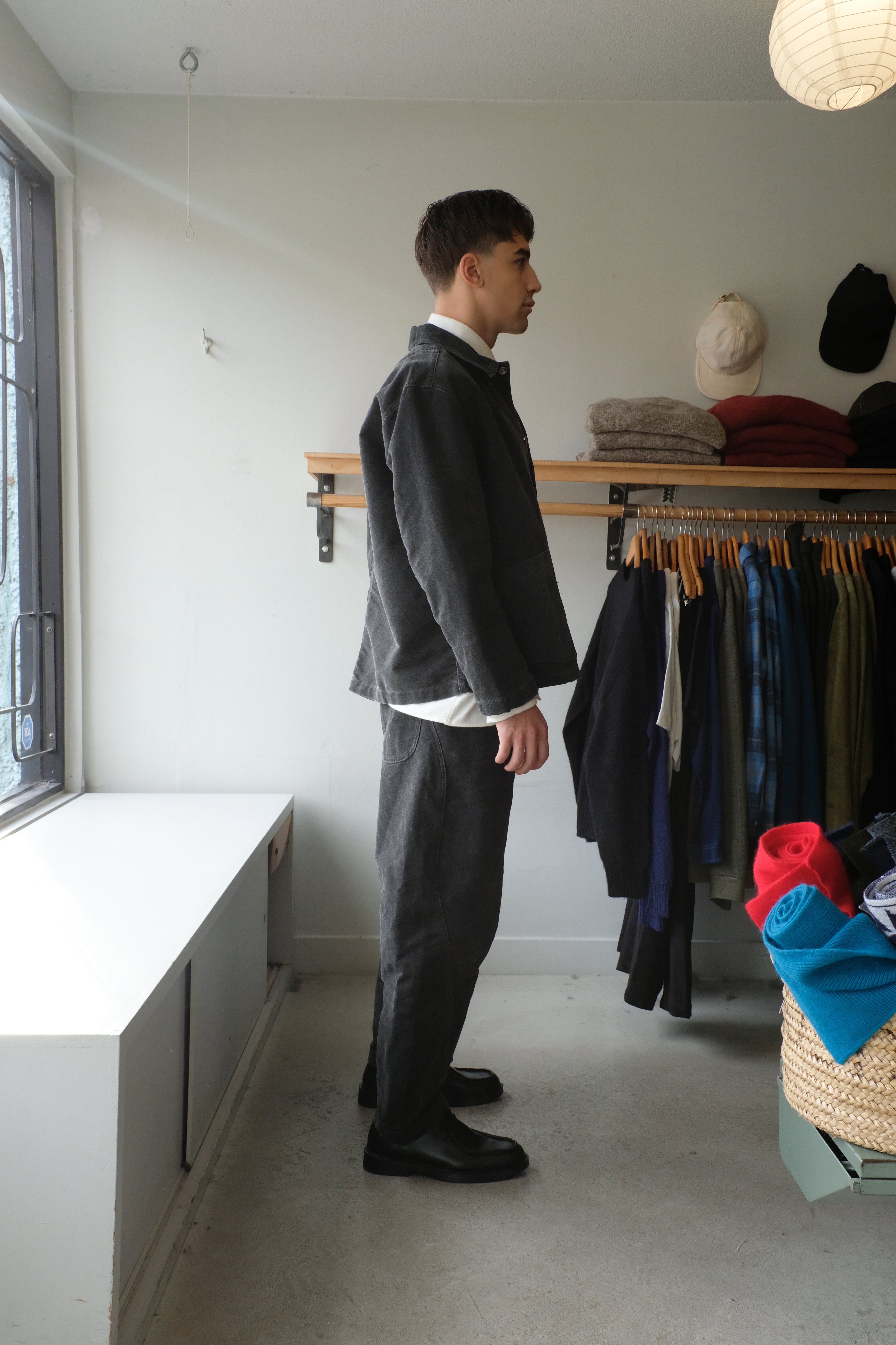 YMC - Twisted Seam Jean - Charcoal - flat side