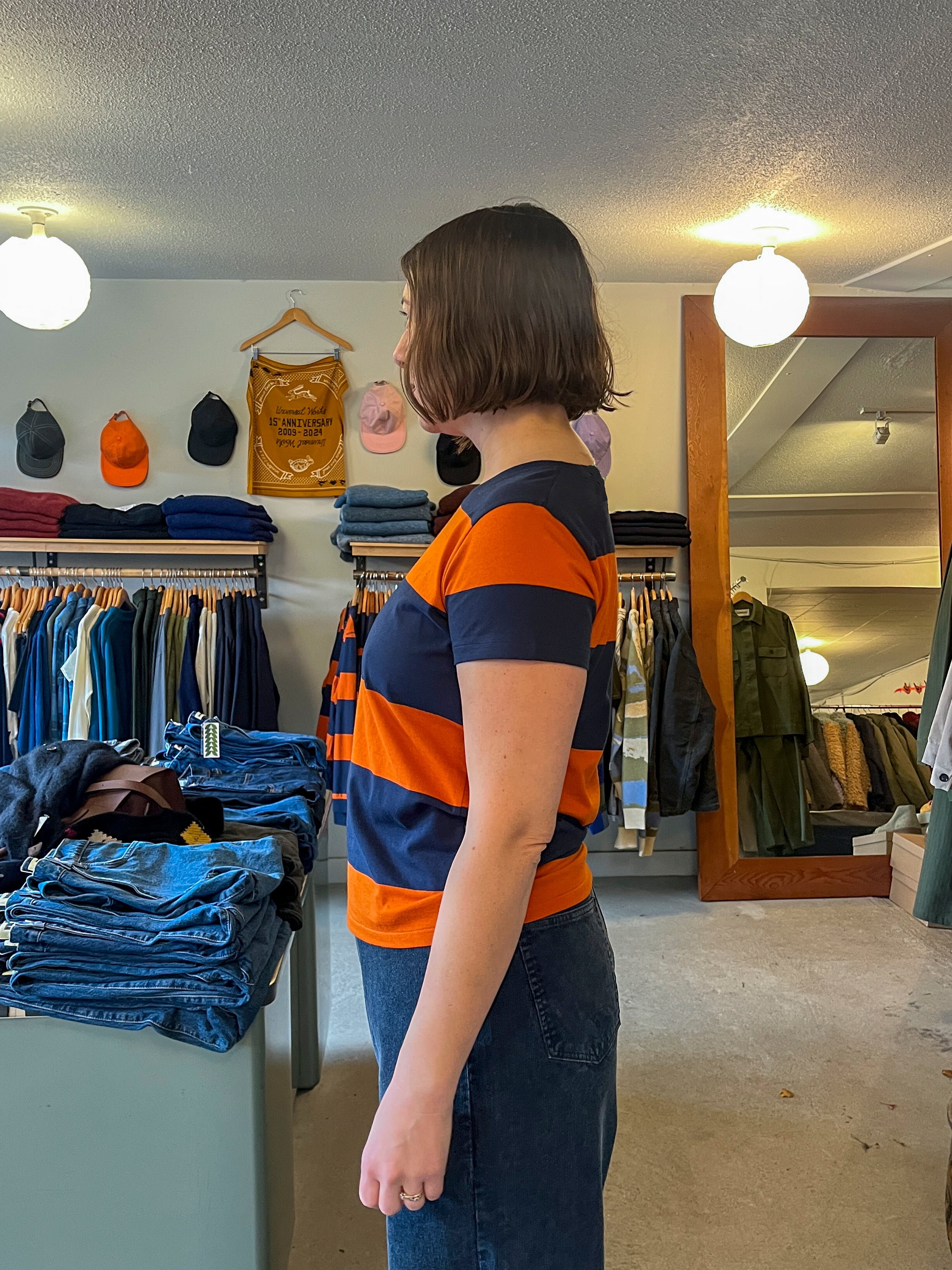 YMC - Day T-Shirt - Navy/Spice - side