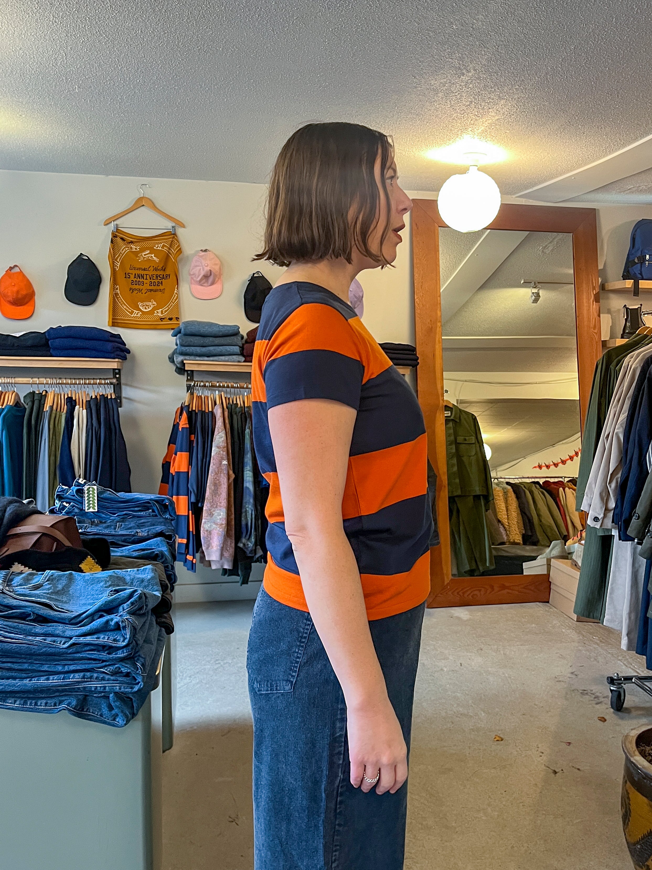 YMC - Day T-Shirt - Navy/Spice - side