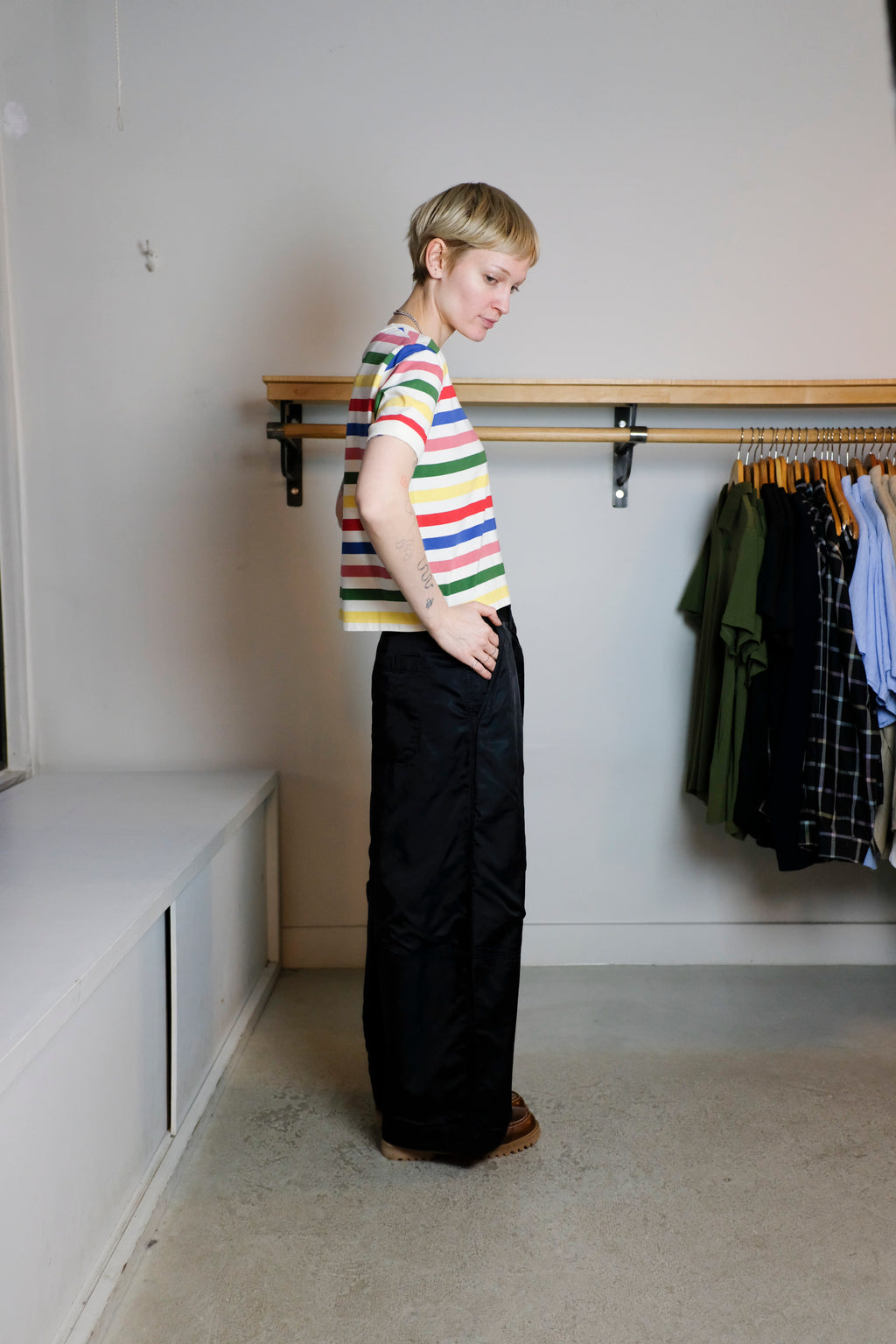Thinking Mu - Zowie R Tee - Med Stripes - Side