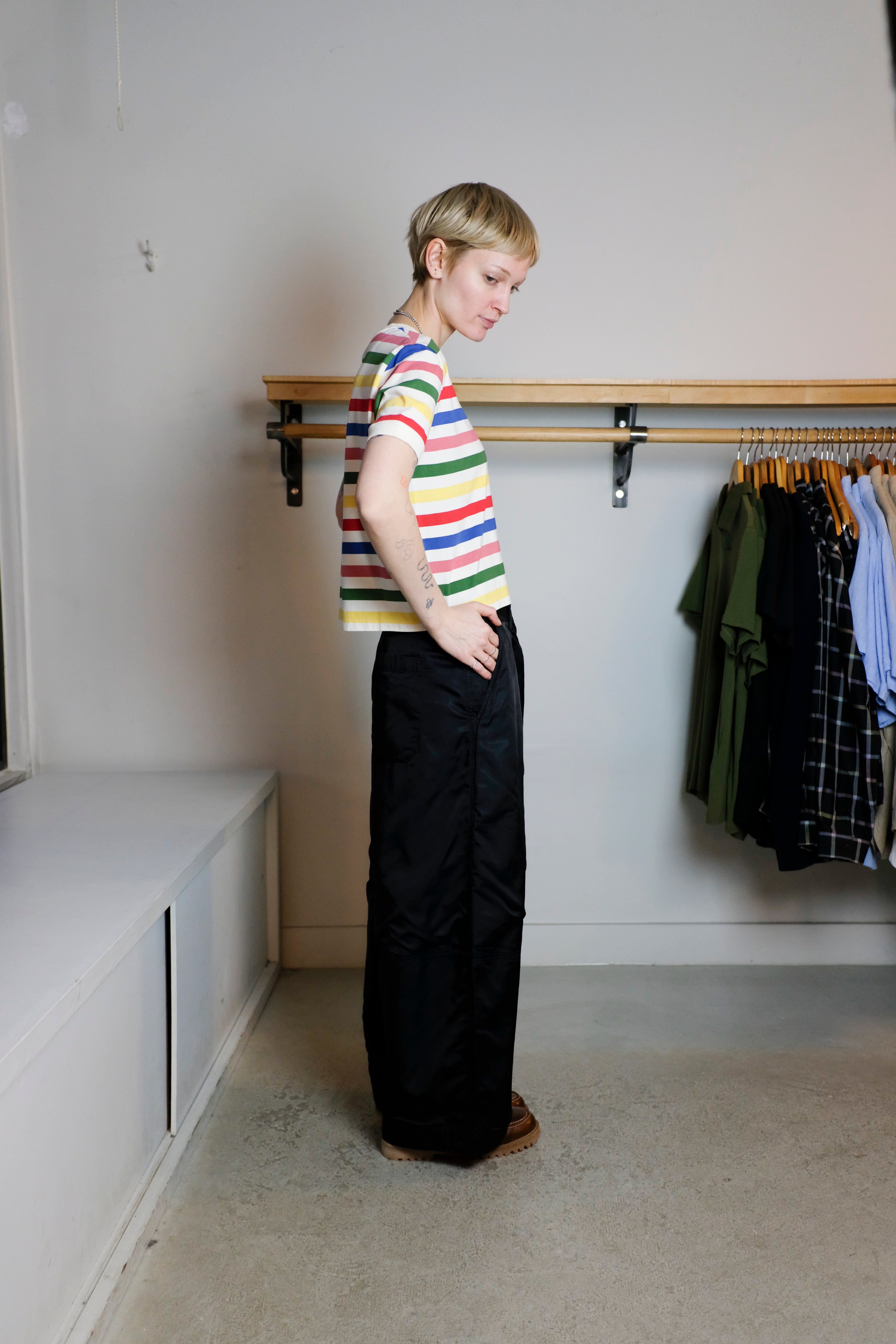 Thinking Mu - Zowie R Tee - Med Stripes - Side