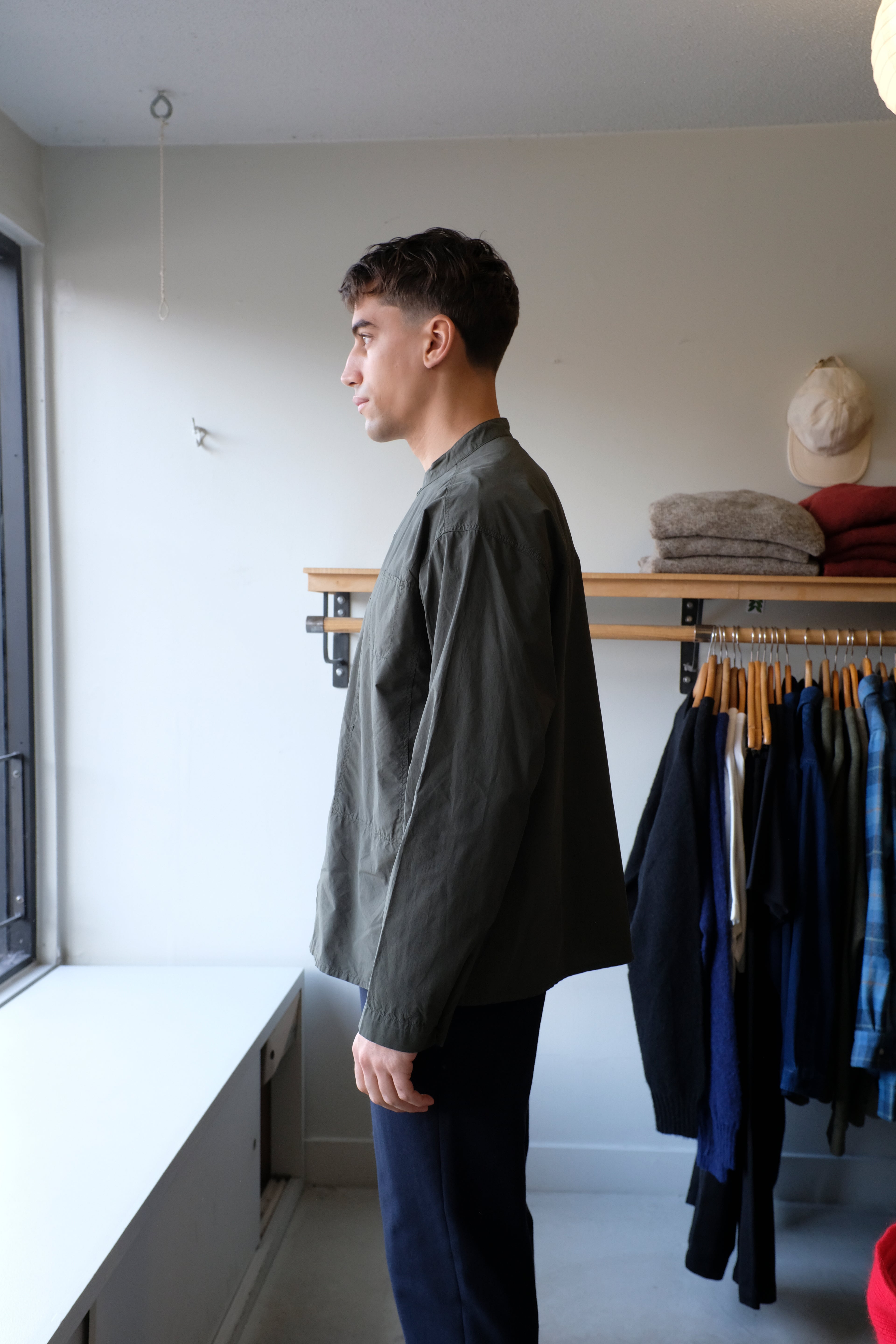 YMC - Hawkeye Shirt - Olive - flat side