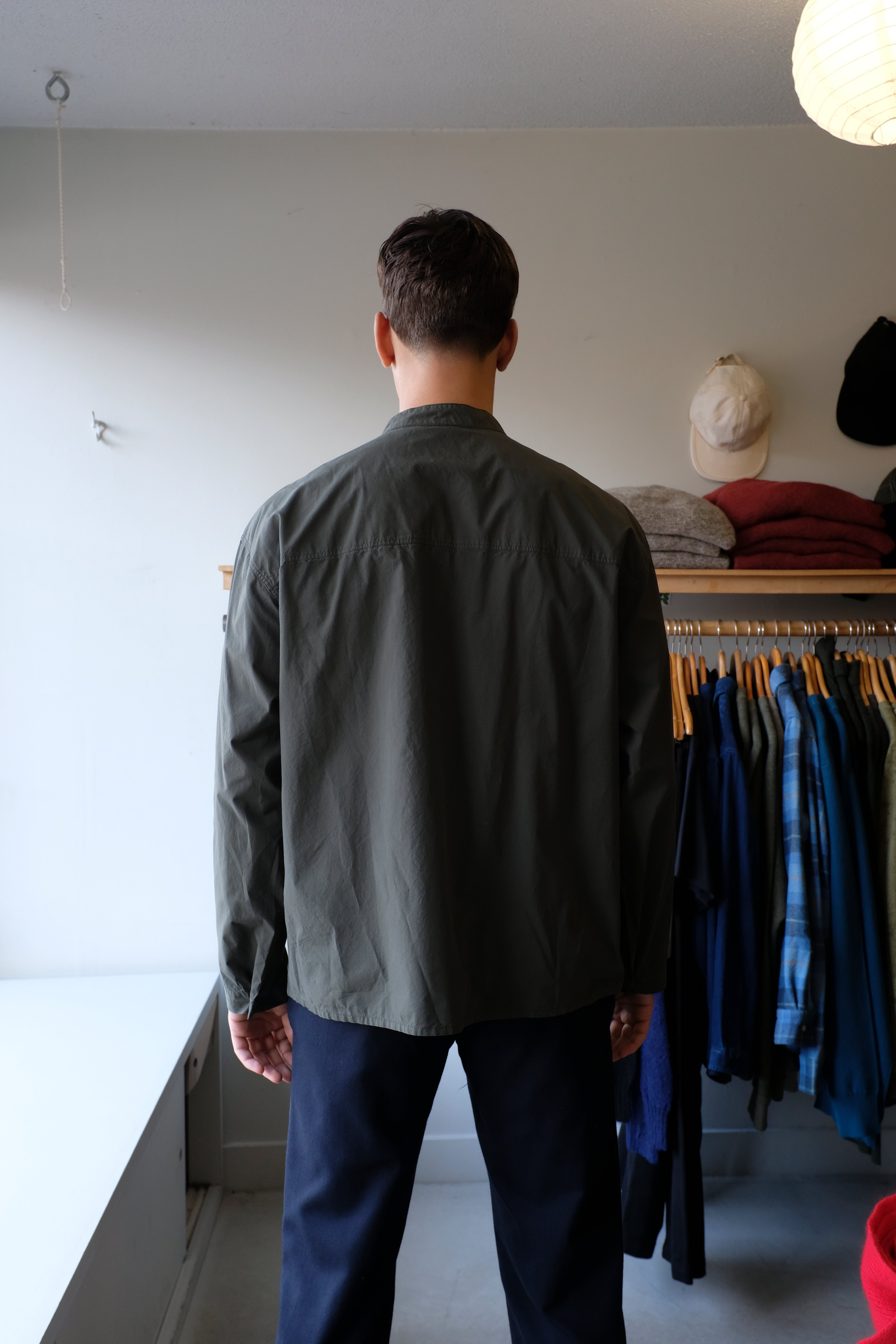 YMC - Hawkeye Shirt - Olive - flat back