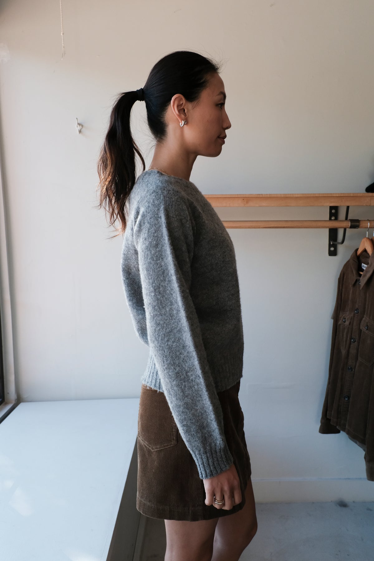 Jets Crew Sweater - Grey