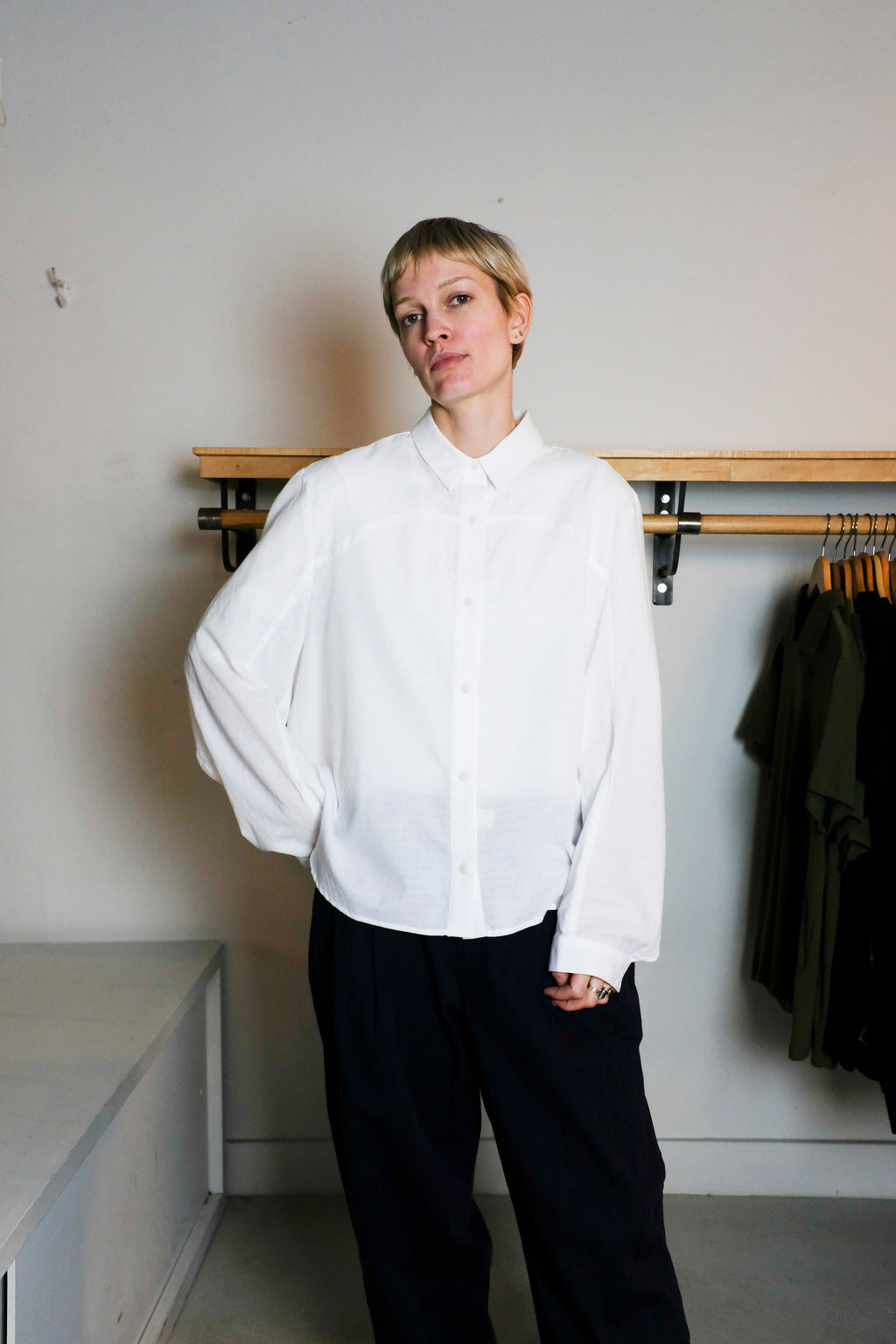 YMC - Kengo Shirt - White Lace - Front
