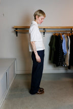 YMC - Peggy Trouser - Indigo Denim - Side
Thinking Mu - Ane Blouse - White Vainica - Side
