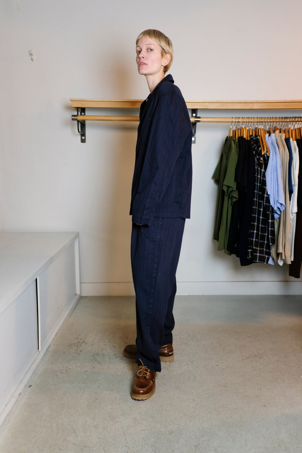 YMC - Creole Trouser - Scuttlers Jacket - Navy Herringbone - Side