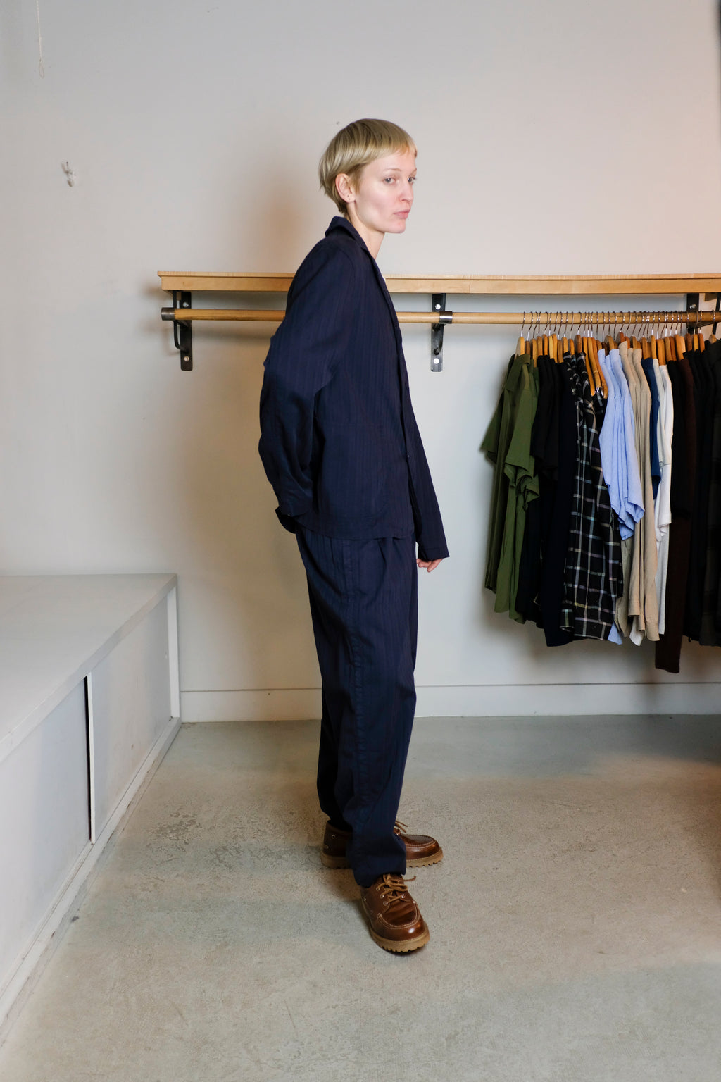 YMC - Creole Trouser - Scuttlers Jacket - Navy Herringbone - Side