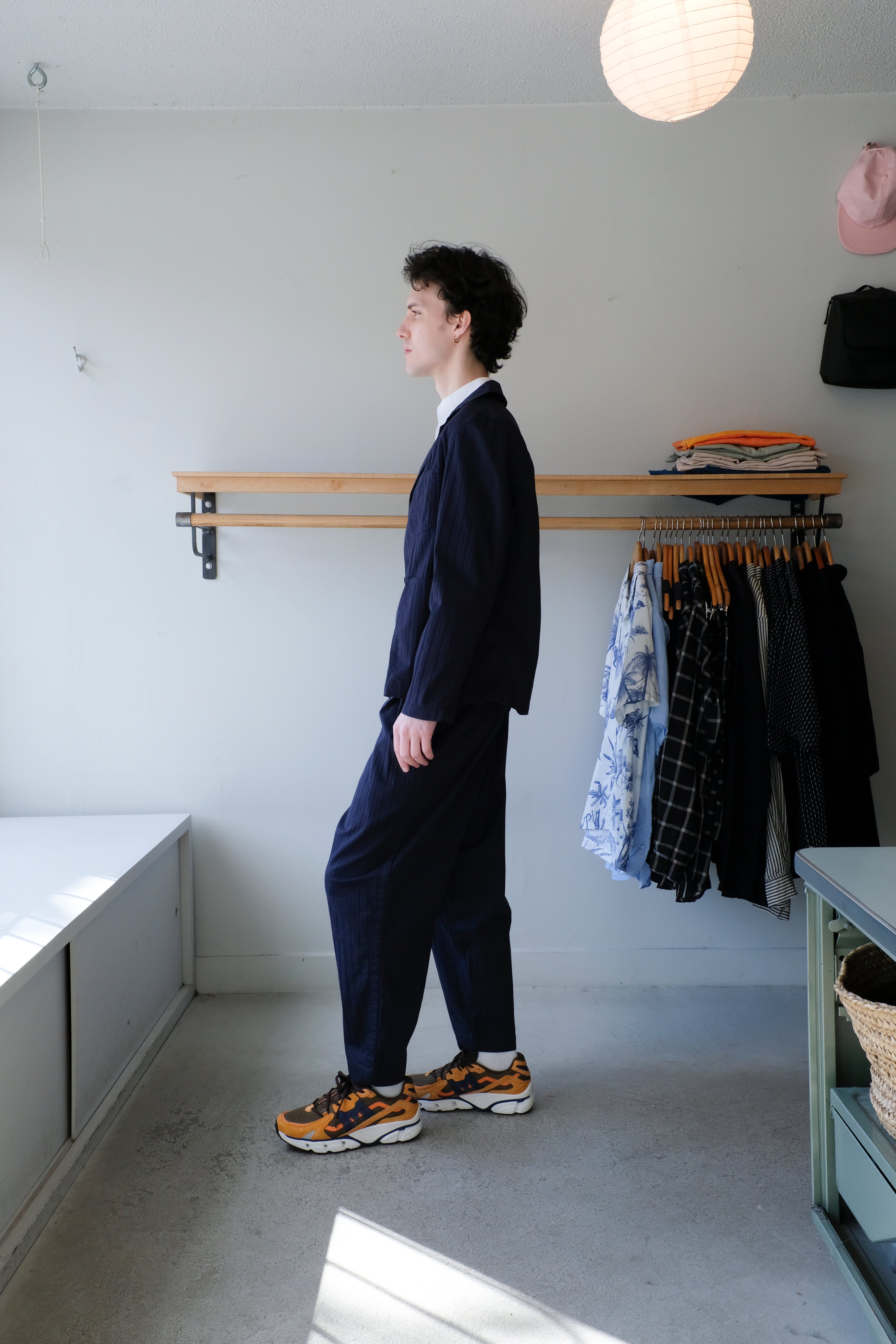Creole Trouser - Navy Herringbone