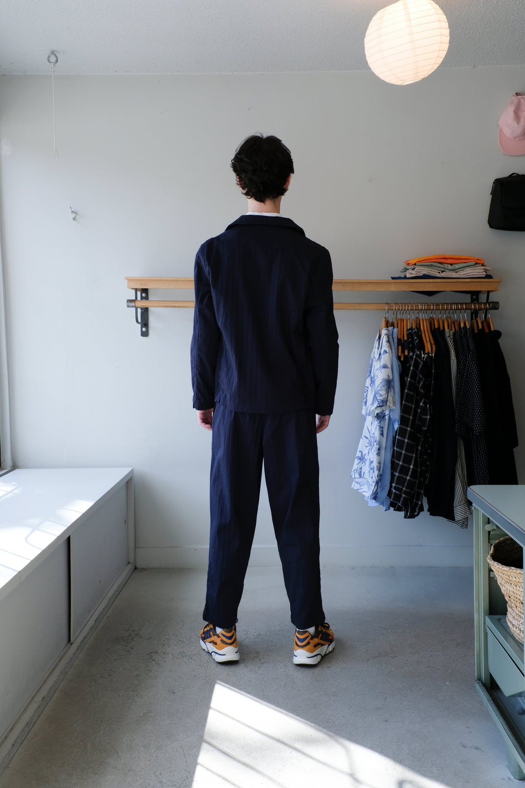 Creole Trouser - Navy Herringbone