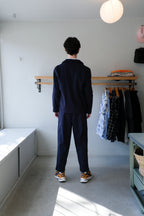 Creole Trouser - Navy Herringbone