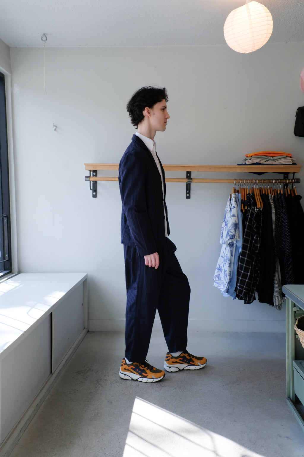 Creole Trouser - Navy Herringbone