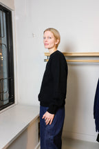 YMC - Suedehead Crew Knit - Black - flat side