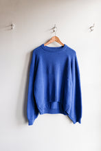 Load image into Gallery viewer, YMC - Bellow Knit Sweater - Blue - flat front
