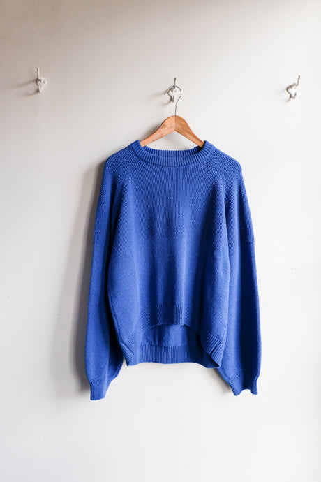 YMC - Bellow Knit Sweater - Blue - flat front