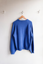 Load image into Gallery viewer, YMC - Bellow Knit Sweater - Blue - flat back
