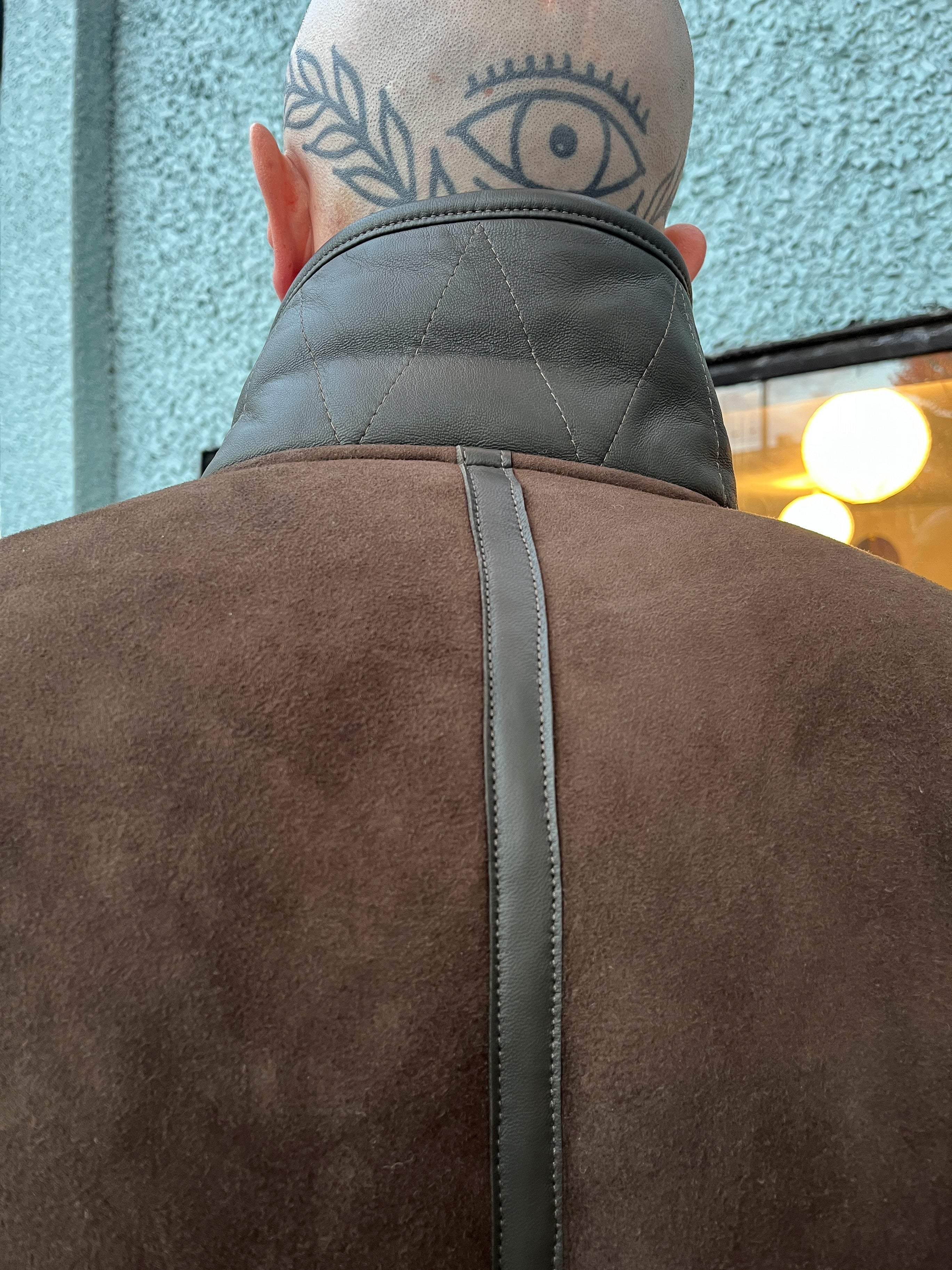 YMC - Brainticket Jacket - Olive Green - collar detail