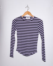 Load image into Gallery viewer, YMC - Charlotte Long Sleeve T-Shirt - Black/Lilac - flat front

