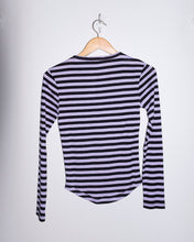 Load image into Gallery viewer, YMC - Charlotte Long Sleeve T-Shirt - Black/Lilac - flat back
