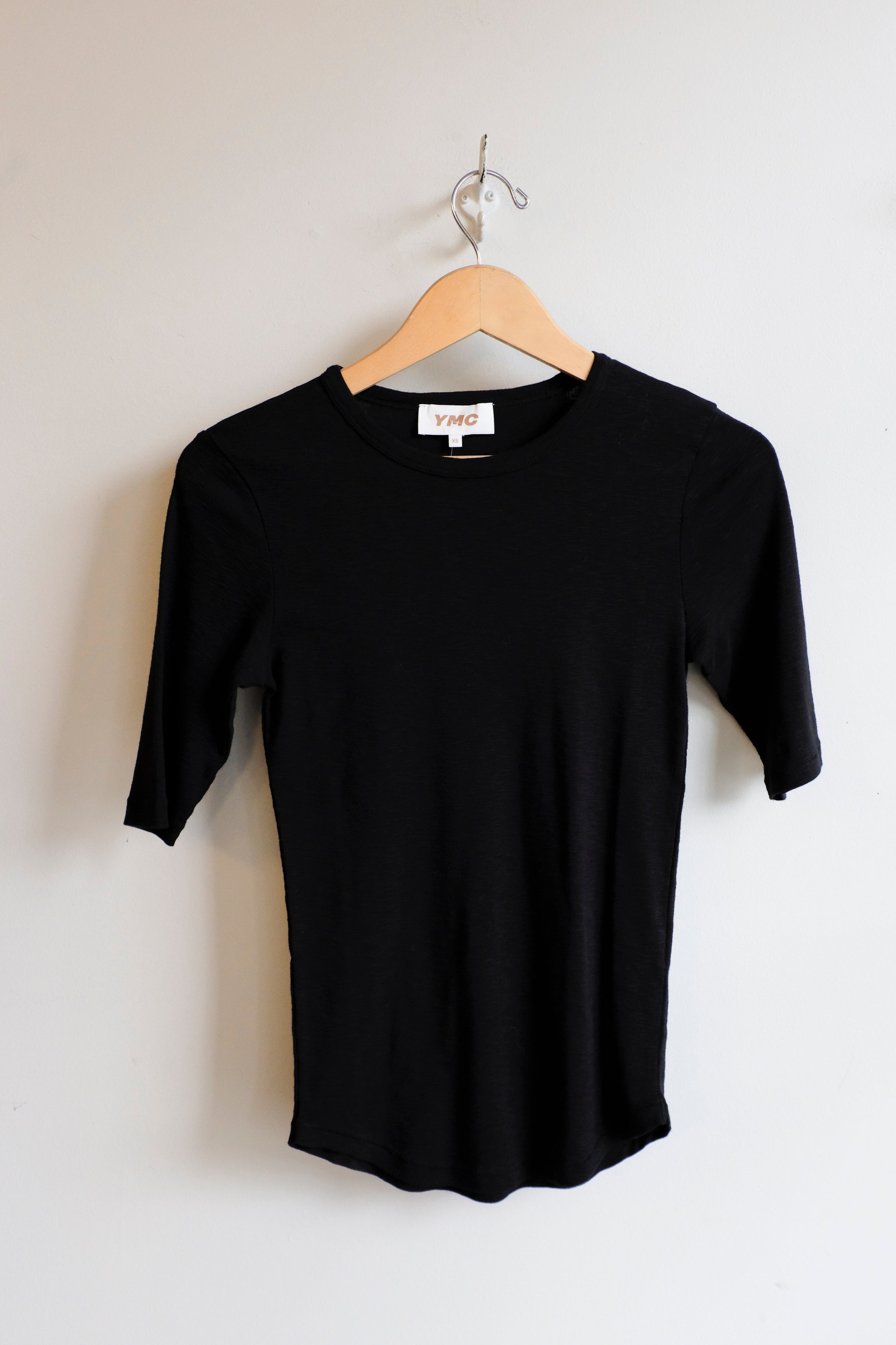 YMC - Charlotte Short Sleeve Top - Black - flat front