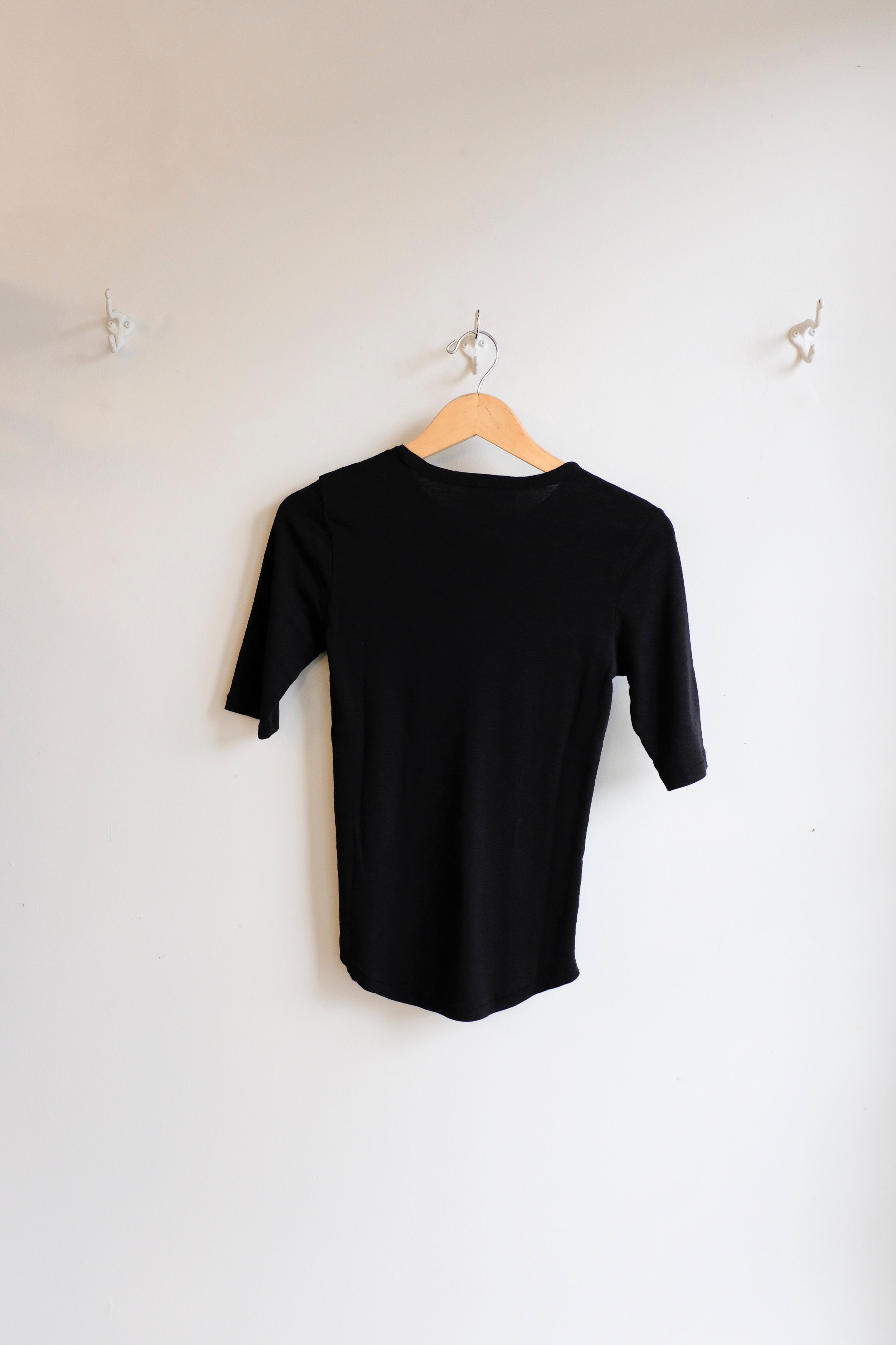 YMC - Charlotte Short Sleeve Top - Black - flat back