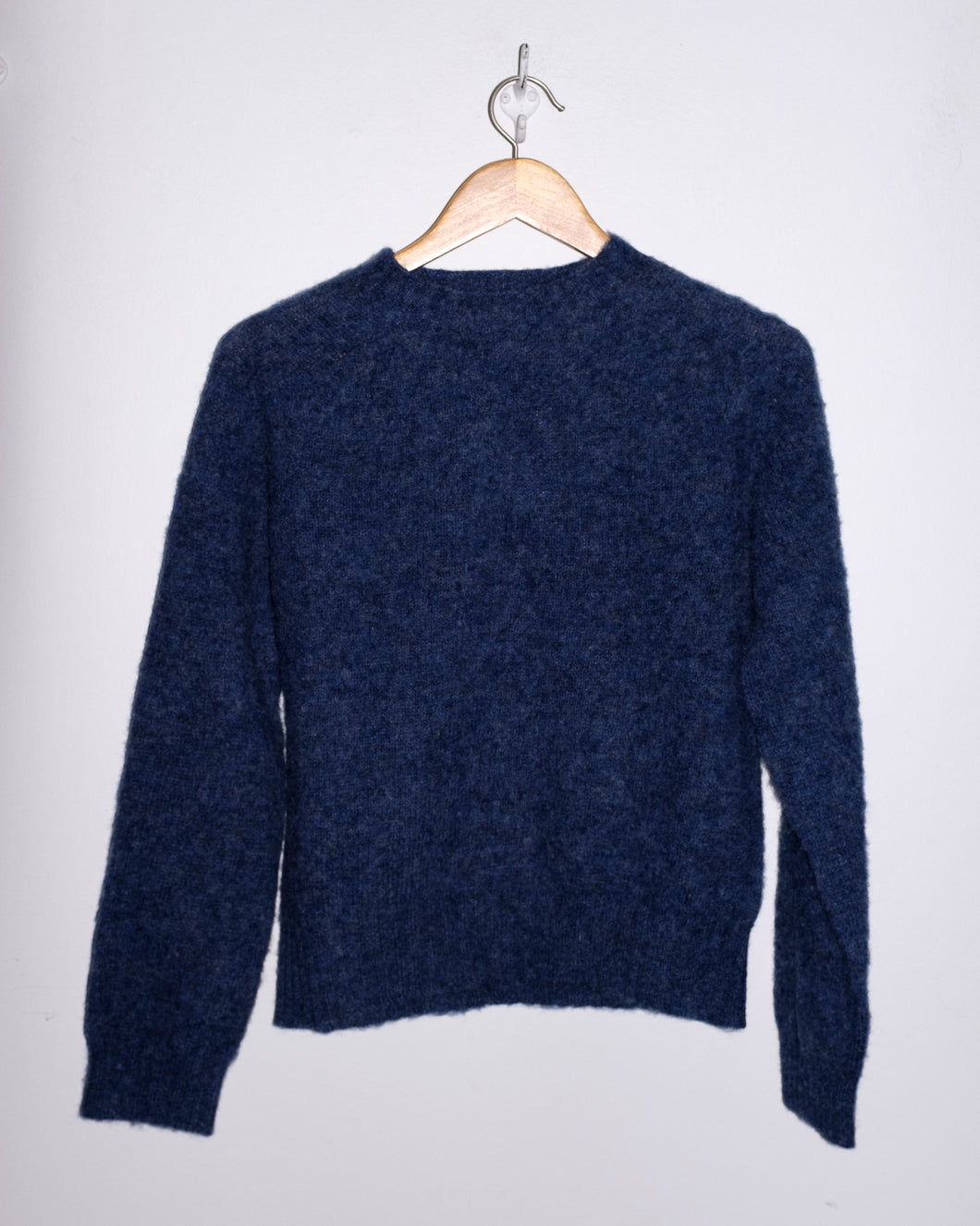YMC - Jets Crew Neck Knit Sweater - Blue - flat front
