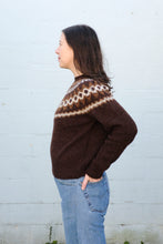 Load image into Gallery viewer, YMC - Jets Fairisle Crew Knit Sweater - Brown Multi - side
