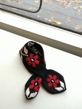 Load image into Gallery viewer, ymc - Mini Slot Flower Scarf - Black front
