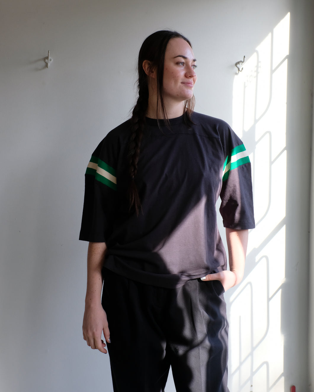 ymc - Skate T-Shirt - Black/Green/Ecru - front