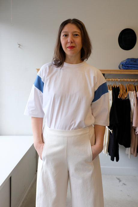 YMC - Skate T-Shirt (Women's) - blue stripe - front 
