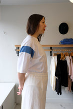 Load image into Gallery viewer, YMC - Skate T-Shirt (Women&#39;s) - blue stripe - side
