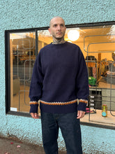 Load image into Gallery viewer, YMC - Suedehead Zig Zag Crew Knit - Navy - front
