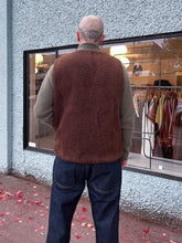 Load image into Gallery viewer, YMC - Wyatt Waistcoat - Olive - shearling side - back
