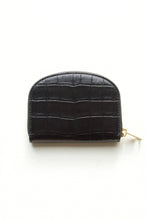 Load image into Gallery viewer, A.P.C Demi-Lune Coin wallet in Black Crorodile
