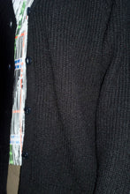 Load image into Gallery viewer, YMC Kurt Cardigan - Black - front closeup of knit
