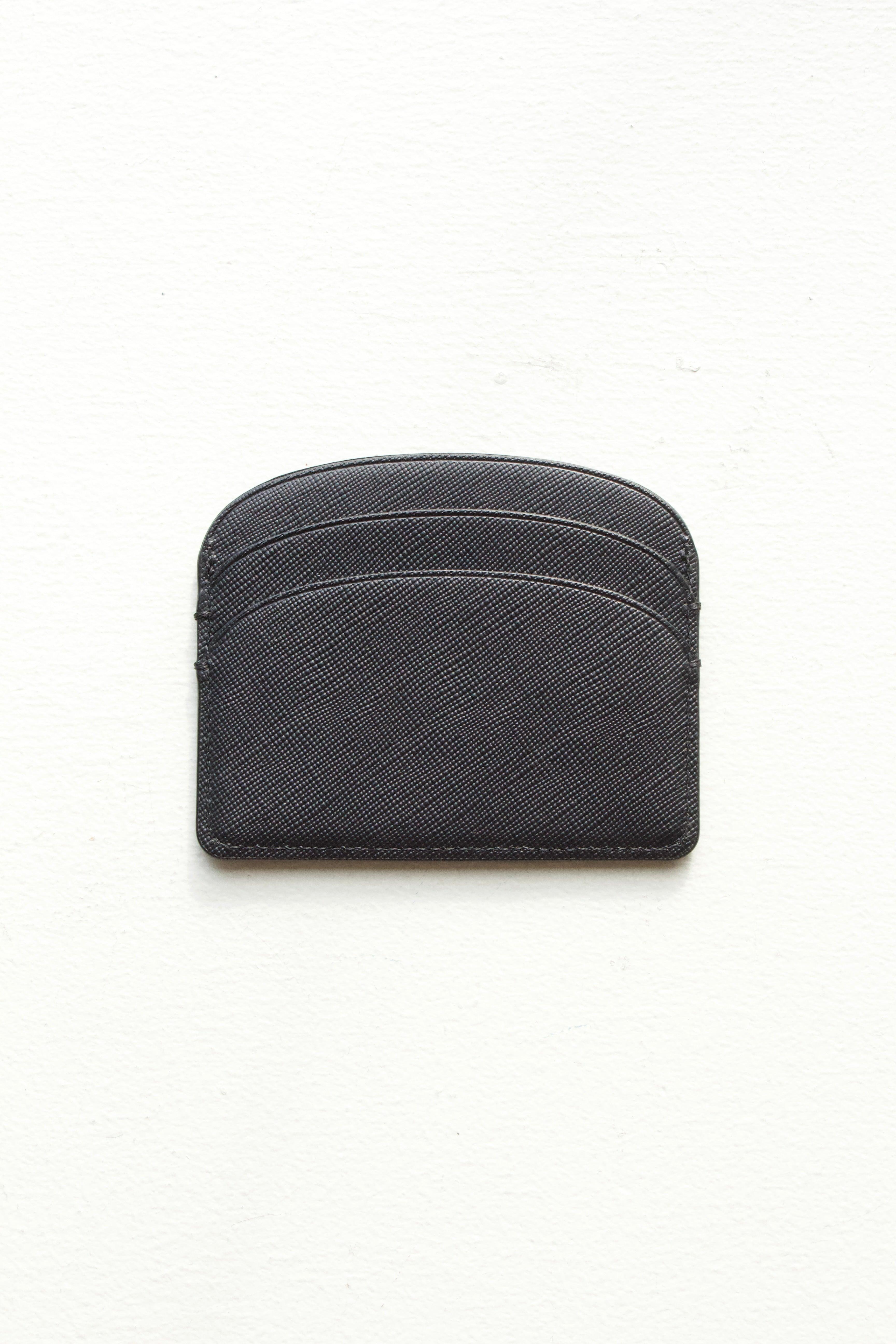 Demi-Lune Cardholder - Black Embossed calfskin leather - Eugene Choo - Womens Accessories