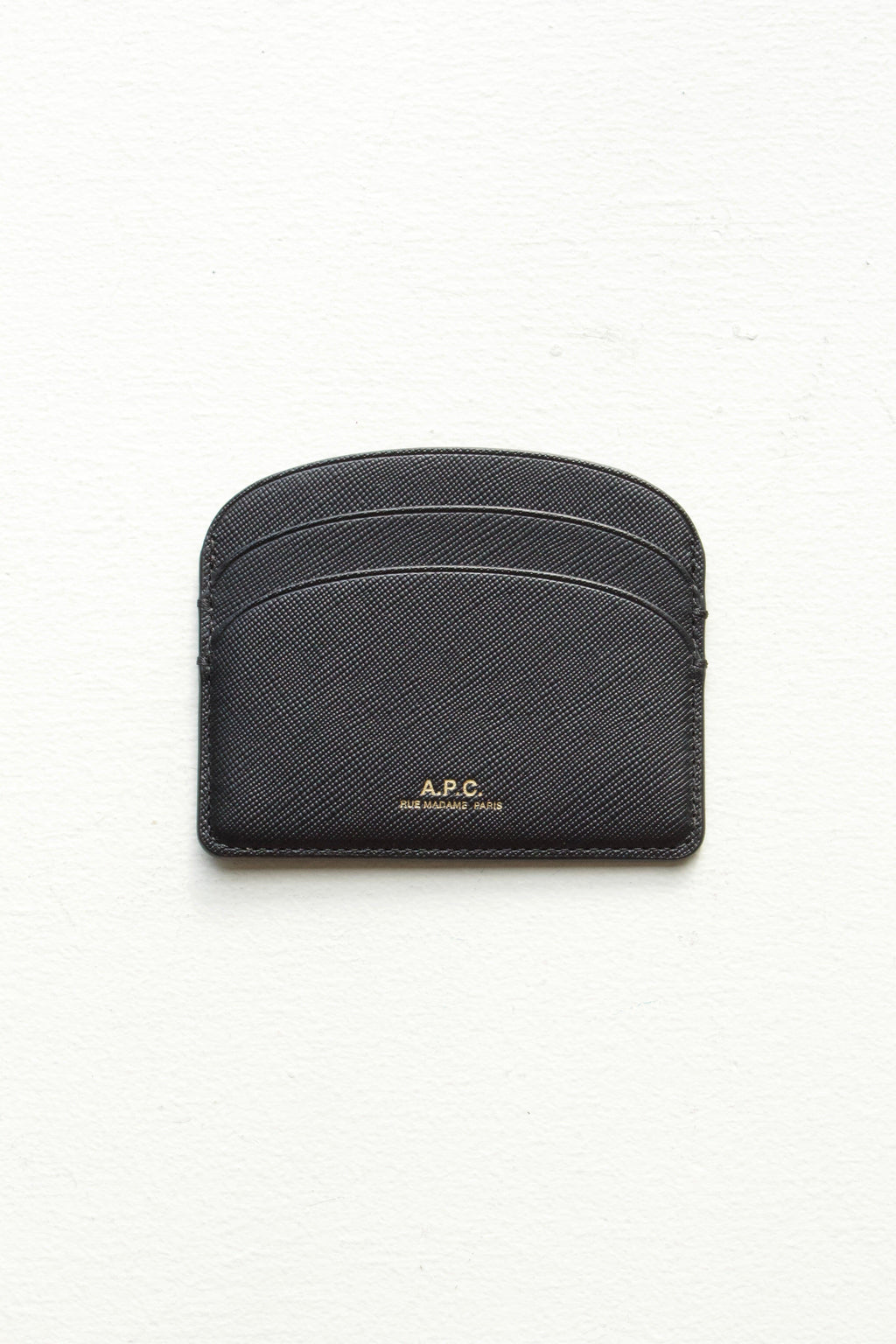 Demi-Lune Cardholder - Black Embossed calfskin leather