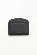 Load image into Gallery viewer, Demi-Lune Cardholder - Black Embossed calfskin leather
