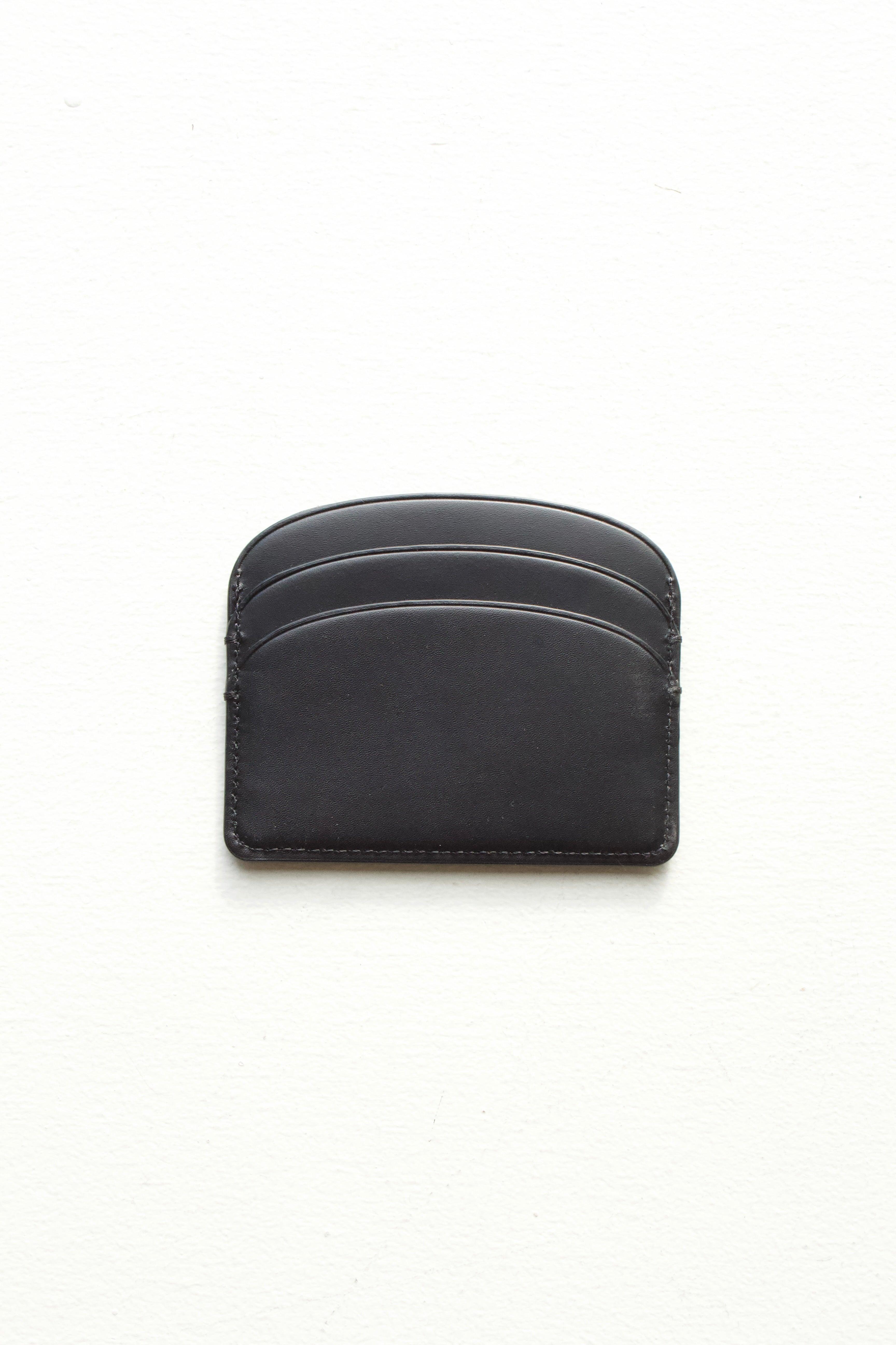 Demi-Lune Cardholder - Black calfskin leather