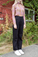 Load image into Gallery viewer, a jet black jean with a full length leg, the eliza jeans are able to be hemmed to the desirable length of cuffed for a casual look
