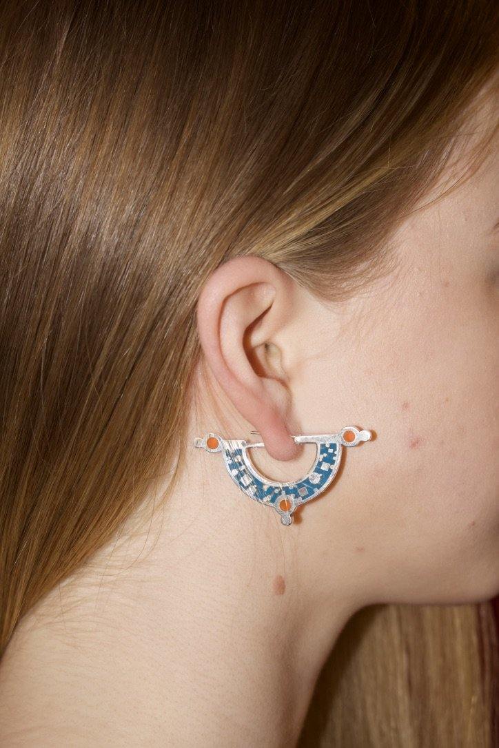 Daydreaming Earrings - Blue/Peach - Eugene Choo
