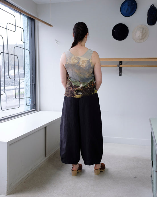 anntian - Easy Pant - Black Delave - back