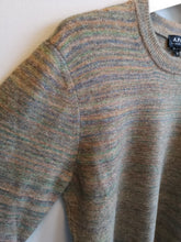 Load image into Gallery viewer, A.P.C. Andrew Sweater - Light Khaki - front shoulder and multicolour gradient knit detail
