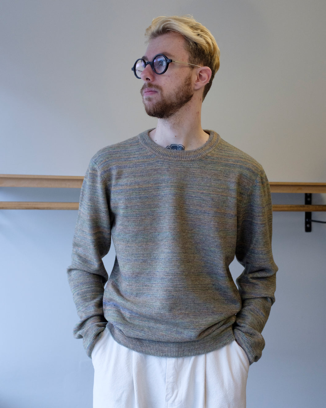 apc - andrew sweater - light khaki - dom front