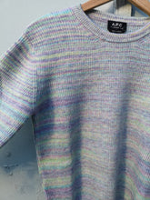 Load image into Gallery viewer, A.P.C. Elsa Sweater - Multicolour - front closeup of knit fabric, sleeve, crew neck
