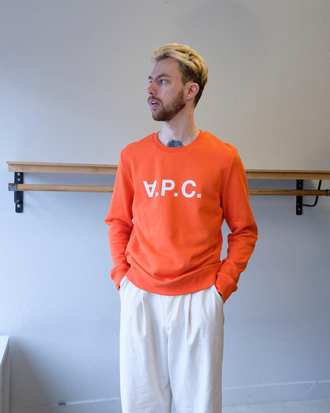 apc - vpc sweatshirt - orange - dom front